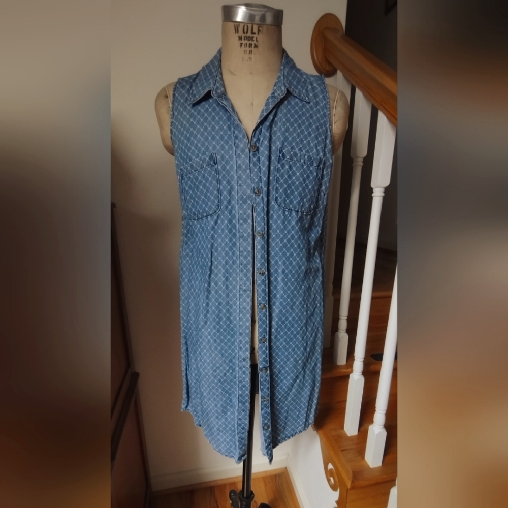 Denim button dress